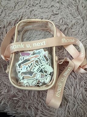 Ariana Grande Thank U Next clear bag with stickers